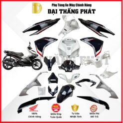 (Có bán lẻ) Dàn áo Air Blade 125cc (2016) K66 màu Trắng Đen NH-B35 chính hãng Honda tem Thể Thao