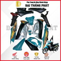 (Có bán lẻ) Dàn áo xe Wave RS 100cc (2007) màu Xanh *BG-132M* chính hãng Honda