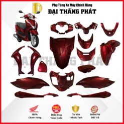 (Có bán lẻ) Dàn áo xe Lead 125cc (2016-2017-2018) màu Đỏ - R368C chính hãng Honda