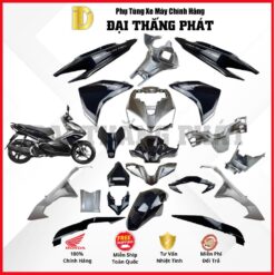 (Có bán lẻ) Dàn áo xe Air Blade 125cc (2015-2016) K66 màu Xám Đen NHA62 chính hãng Honda