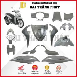 (Có bán lẻ) Dàn áo xe SH Mode 125cc K1N năm 2022 - màu Xám xi măng - NHC60 - Bản Cao cấp - Phanh CBS chính hãng Honda