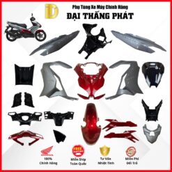 (Có bán lẻ) Dàn áo xe Air Blade 125cc K2Z/K3A (4Val) năm 2025 màu Bạc Đỏ Đen - R368 - phiên bản Cao cấp chính hãng Honda