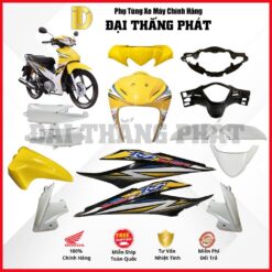 (Có bán lẻ) Dàn áo xe Wave RS 110cc năm 2010 đời cuối - màu Vàng - Y106 chính hãng Honda