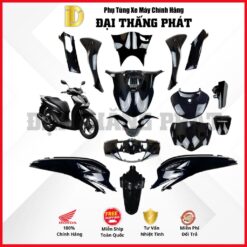 (Có bán lẻ) Dàn áo xe SH 125cc (2023) K0R màu Đen bóng - NHB25 - Phiên bản tiêu chuẩn chính hãng Honda