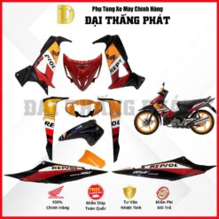 (Có bán lẻ) Dàn áo Wave RSX 100 Năm 2008 màu Đen đỏ vàng - PB383M chính hãng Honda
