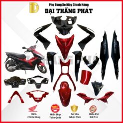 (Có bán lẻ) Dàn áo xe Air Blade 125cc K27 năm 2014 màu Đỏ Đen - R340 chính hãng Honda