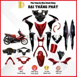 (Có bán lẻ) Dàn áo xe Air Blade 125cc K27 năm 2012 màu Đỏ Đen - R340B chính hãng Honda