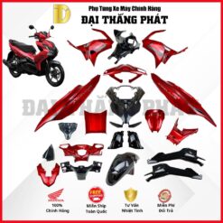 (Có bán lẻ) Dàn nhựa xe Air Blade 125cc K1F/K1G (2020-2021-2022) Phiên Bản Tiêu Chuẩn - Đỏ đen - R340C chính hãng Honda
