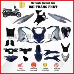 (Có bán lẻ) Dàn áo xe Air Blade 125cc K2Z/K3A (4Val) năm 2025 màu Bạc Xanh Đen - PB421M - bản Cao cấp chính hãng Honda