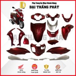 (Có bán lẻ) Dàn áo xe Lead 125cc (2016-2017-2018) màu Đỏ nâu bạc - R350 chính hãng Honda