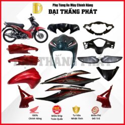 (Có bán lẻ) Dàn áo xe Wave S 110cc năm 2013 - màu Đen đen xám Dexule - R340 chính hãng Honda