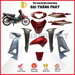 (Có bán lẻ) Dàn áo xe Wave S 100cc năm 2008 màu Đỏ - R313C chính hãng Honda
