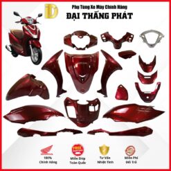 (Có bán lẻ) Dàn áo xe Lead 125cc K2T năm 2022 màu Đỏ Nâu - R350C - Phiên bản cao cấp chính hãng Honda