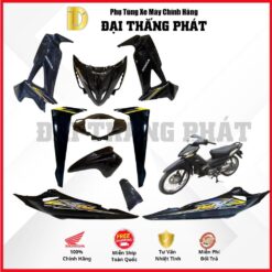 (Có bán lẻ) Dàn áo Wave RSX 100 Năm 2008 màu Xanh đậm đen - 383 chính hãng Honda