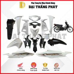 (Có bán lẻ) Dàn áo | Bộ nhựa WAVE Alpha 110cc K89 năm 2018 Màu Trắng NH-B55 chính hãng Honda