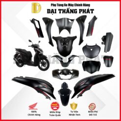 (Có bán lẻ) Dàn áo xe SH 125cc (2024) K0R màu Đen nhám tem đỏ - NHA76 - Phiên bản đặc biệt chính hãng Honda