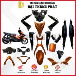(Có bán lẻ) Dàn áo xe Air Blade 125cc K27 năm 2012 màu Đen Cam - YR322 chính hãng Honda