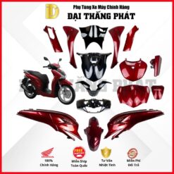(Có bán lẻ) Dàn áo xe SH 125cc (2024) K0R màu Đỏ đen - R368 - Phiên bản cao cấp chính hãng Honda