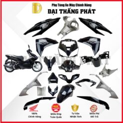 (Có bán lẻ) Dàn áo xe Air Blade 125cc (2018) K66 màu Đen Bạc NHB25 chính hãng Honda