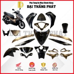 (Có bán lẻ) Dàn áo xe Air Blade 110cc KVG (Đầu bò) - Năm 2011 - màu Đen vàng - NHB25F chính hãng Honda