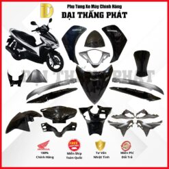(Có bán lẻ) Dàn áo xe Air Blade 110cc KVG (Đầu bò) - Năm 2011 - màu Đen Bạc - NHB25M chính hãng Honda