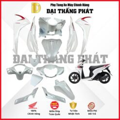 (Có bán lẻ) Dàn áo Vision 110cc K44 năm 2018 - Phiên bản Smartkey - Màu Trắng đen - NHB35 chính hãng Honda