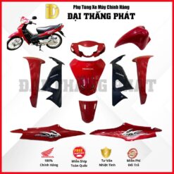 (Có bán lẻ) Dàn áo xe Wave Cá 100cc năm 2006 - màu Đỏ - R161P chính hãng Honda