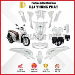 (Có bán lẻ) Dàn áo xe SH 160cc (2023) K0R màu Trắng đen nâu - NHB35 - Phiên bản cao cấp chính hãng Honda