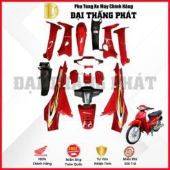 (Có bán lẻ) Dàn áo xe Wave ZX 100cc (2004) màu Đỏ R263 chính hãng Honda
